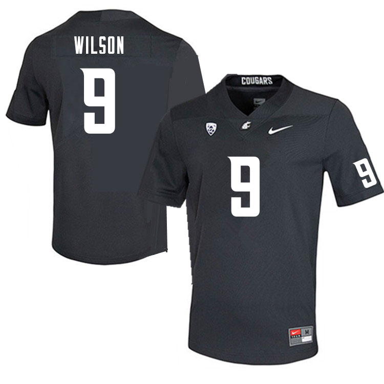 Men #9 Ben Wilson Washington State Cougars College Football Jerseys Sale-Charcoal
